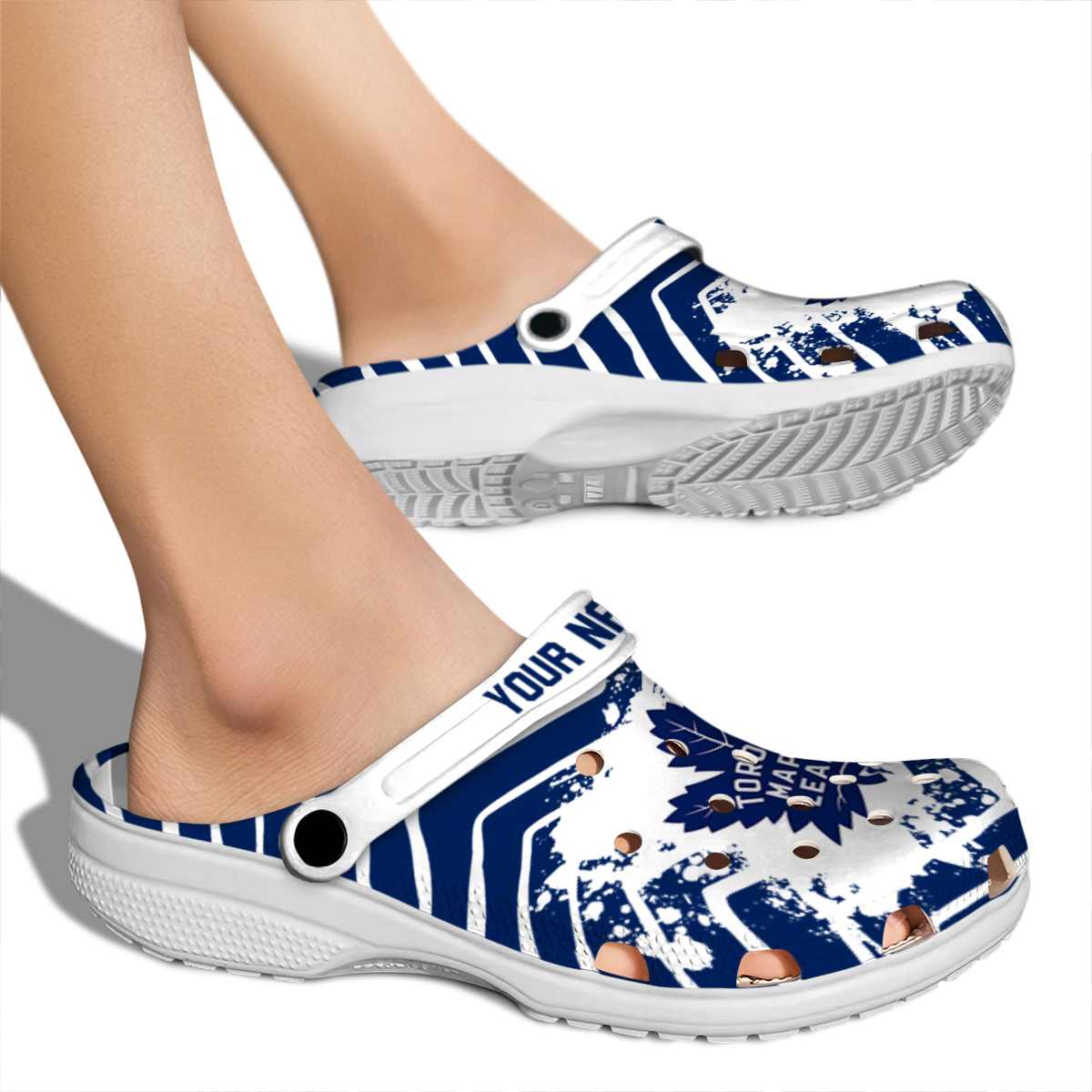 Merchidea Toronto Maple Leafs NHL Sport Crocs Crocband Clogs Shoes Comfortable For Men Women and Kids