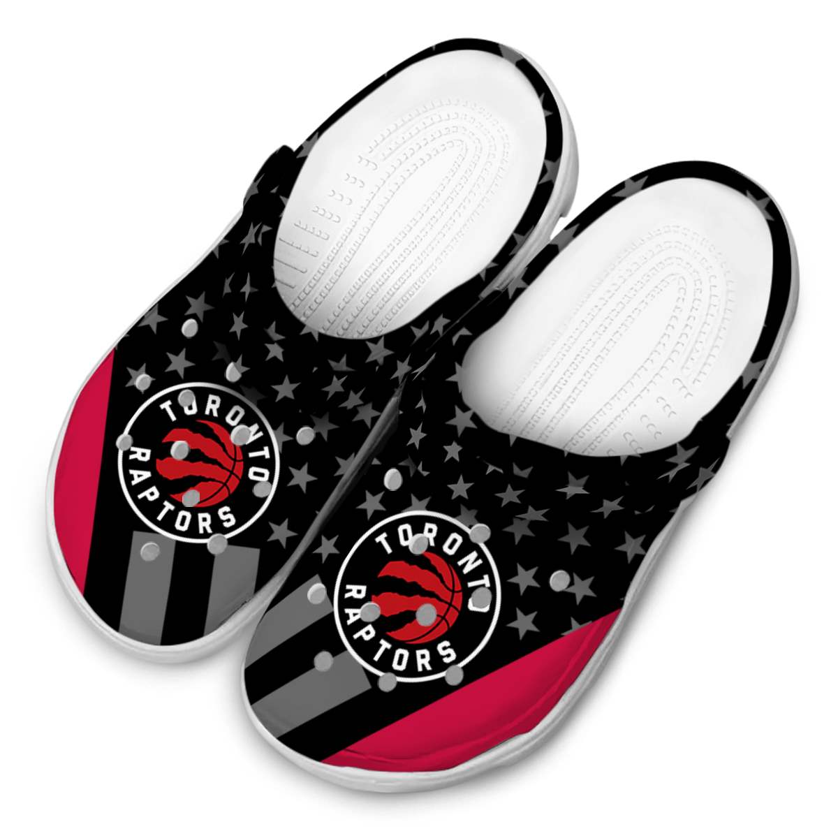 Merchidea Toronto Raptors NBA Sport Crocs Crocband Clogs Shoes Comfortable For Men Women and Kids