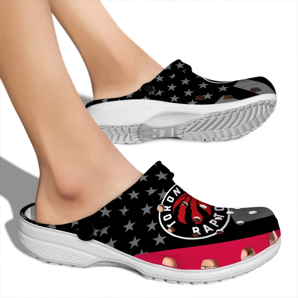 Merchidea Toronto Raptors NBA Sport Crocs Crocband Clogs Shoes Comfortable For Men Women and Kids