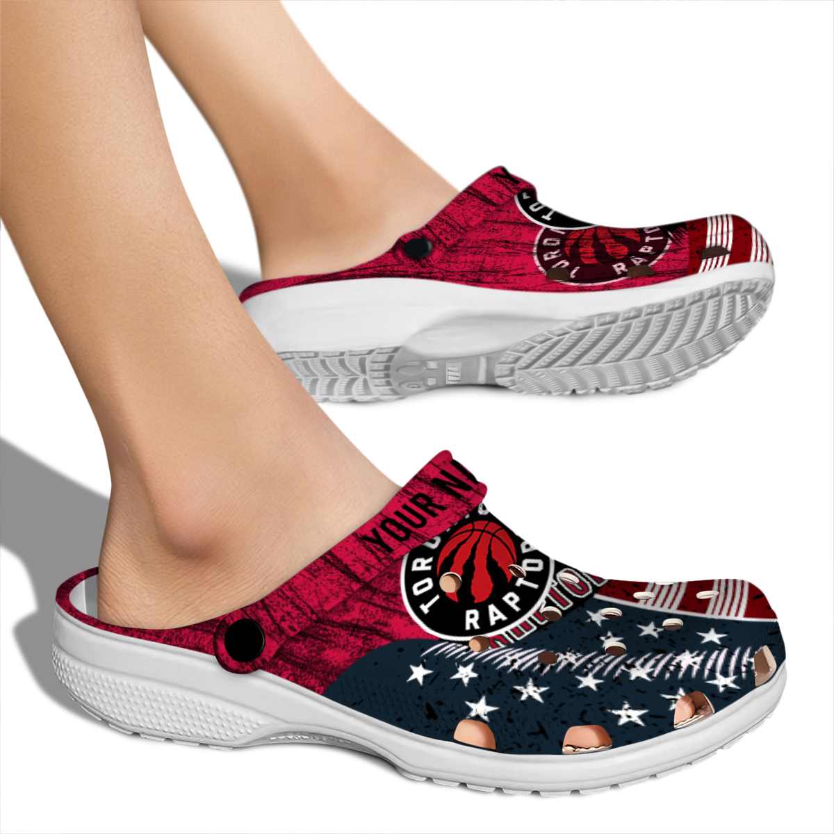 Merchidea Toronto Raptors NBA Sport Crocs Crocband Clogs Shoes Comfortable For Men Women and Kids