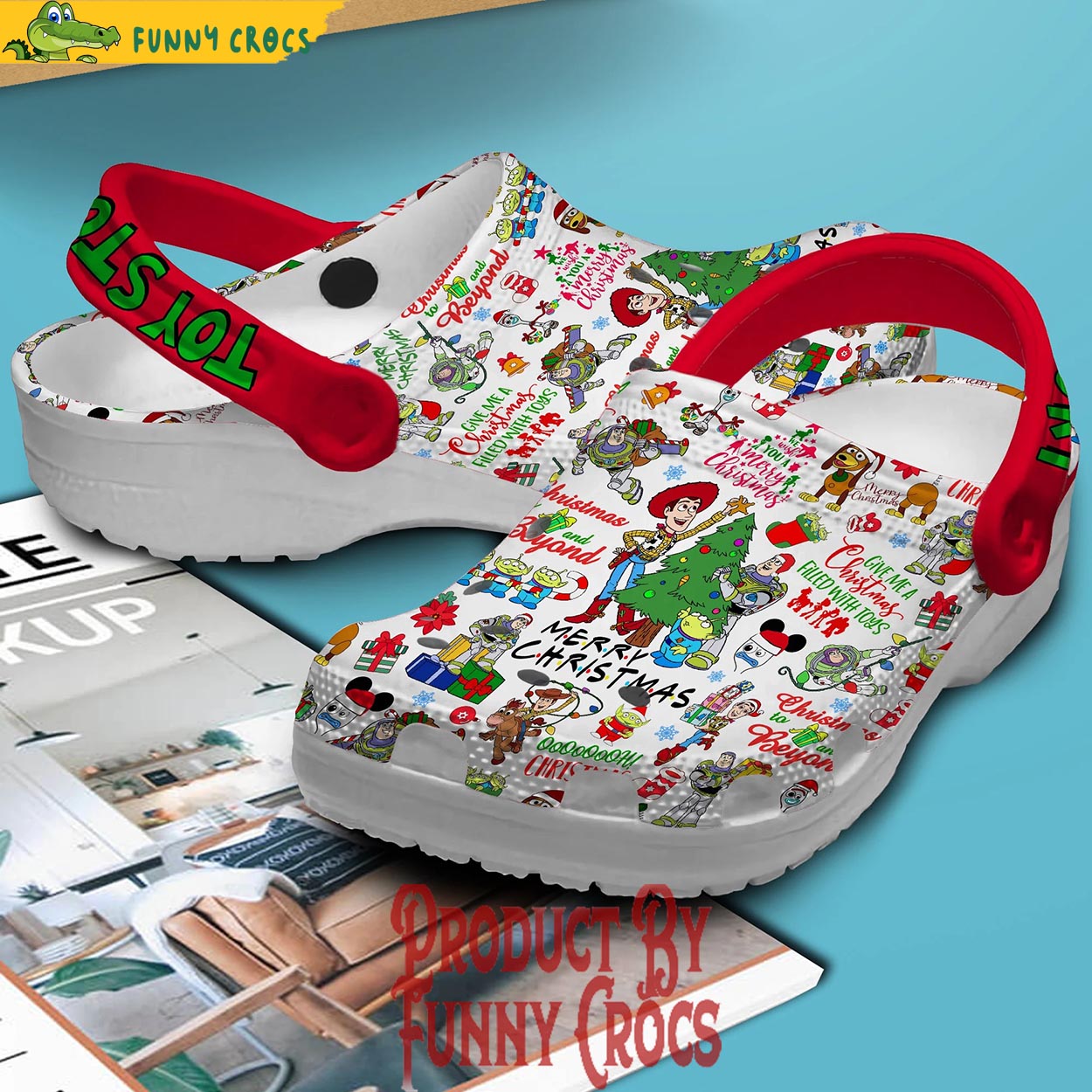 Merchidea Toy Story Cartoon Christmas Crocs Crocband Clogs Shoes Comfortable For Men Women and Kids
