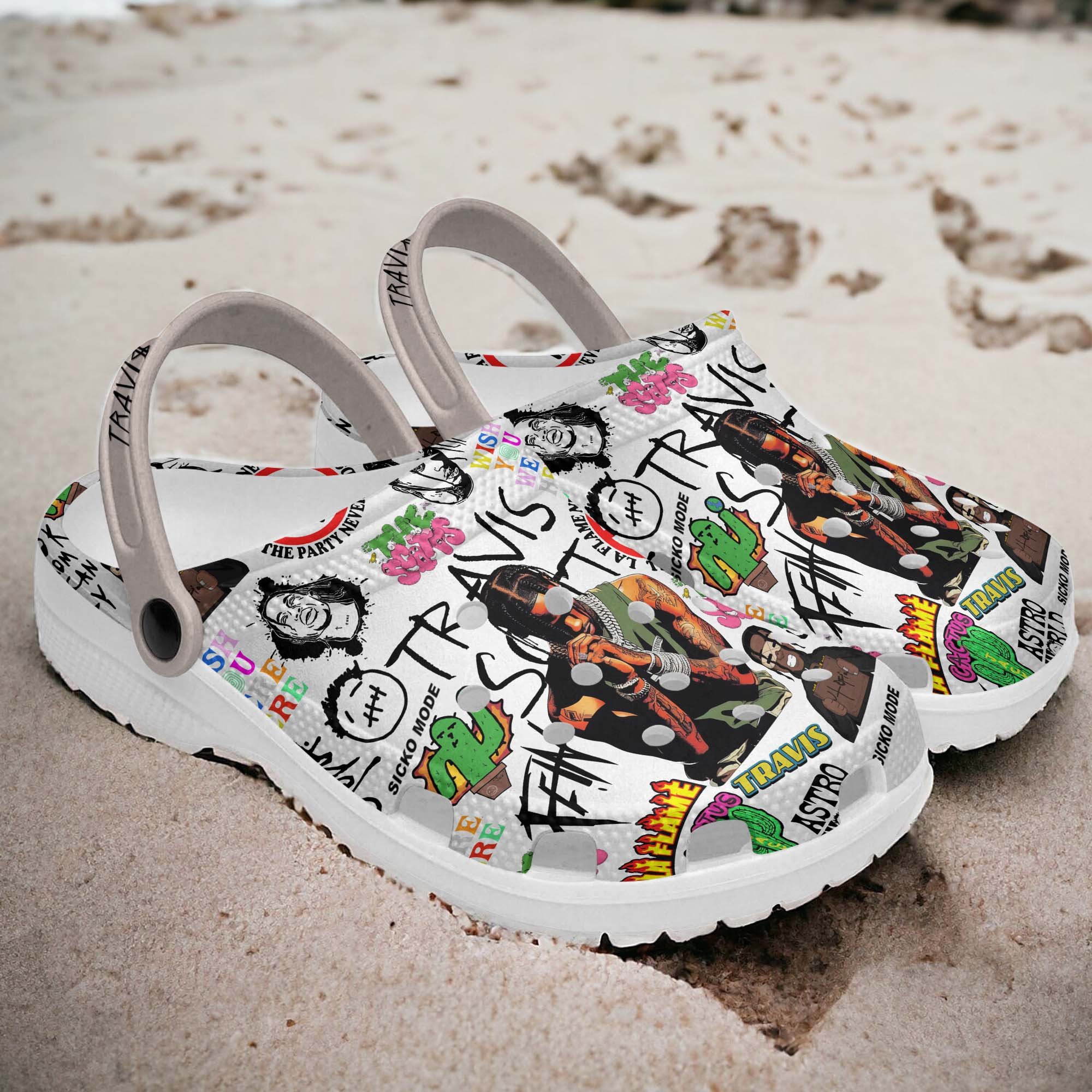 Merchidea Travis Scott Music Crocs Crocband Clogs Shoes Comfortable For Men Women and Kids