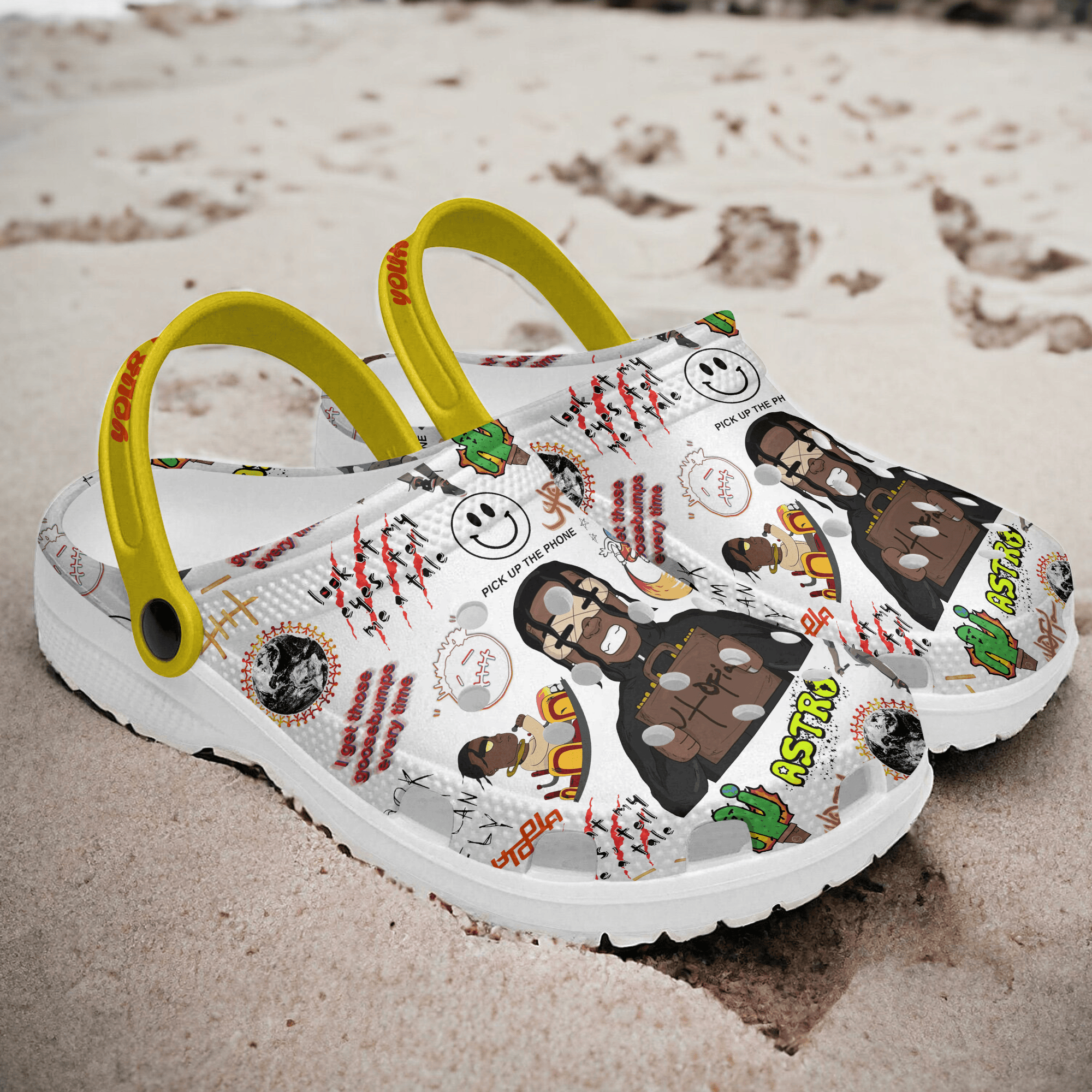 Merchidea Travis Scott Music Crocs Crocband Clogs Shoes Comfortable For Men Women and Kids