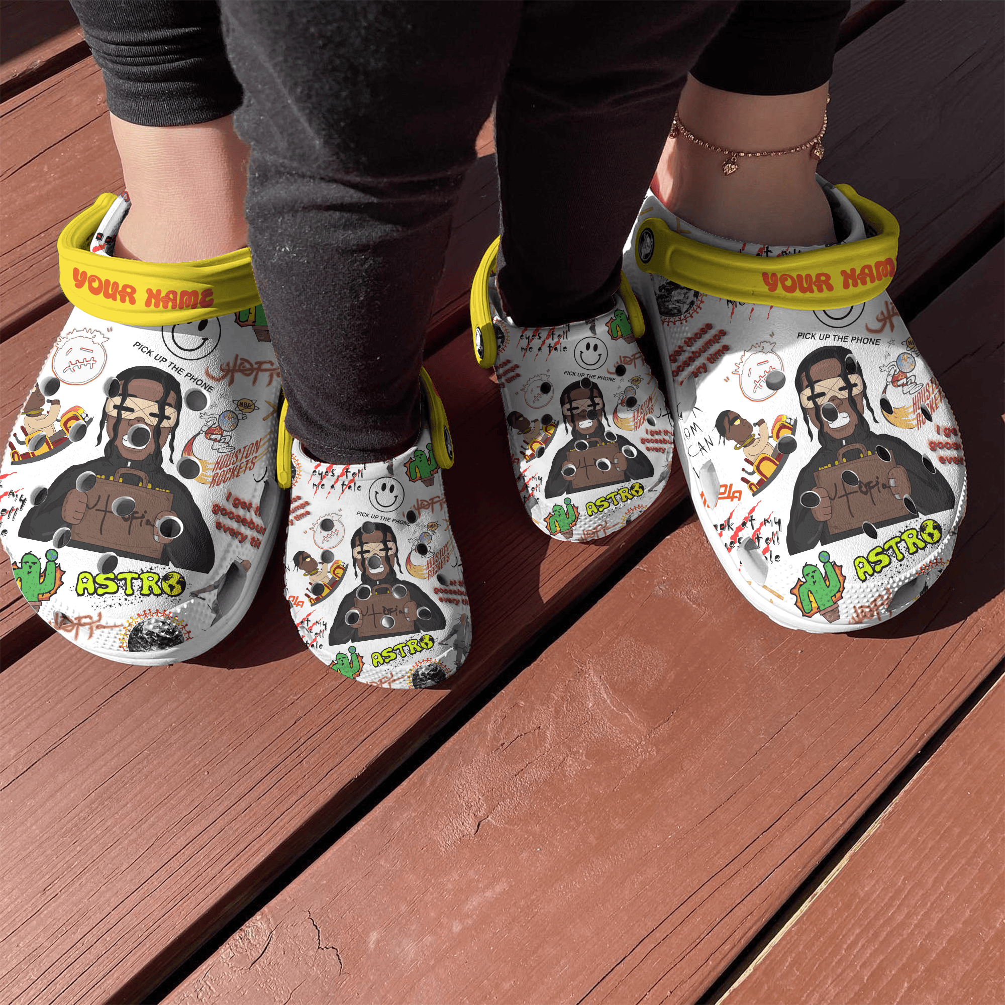 Merchidea Travis Scott Music Crocs Crocband Clogs Shoes Comfortable For Men Women and Kids