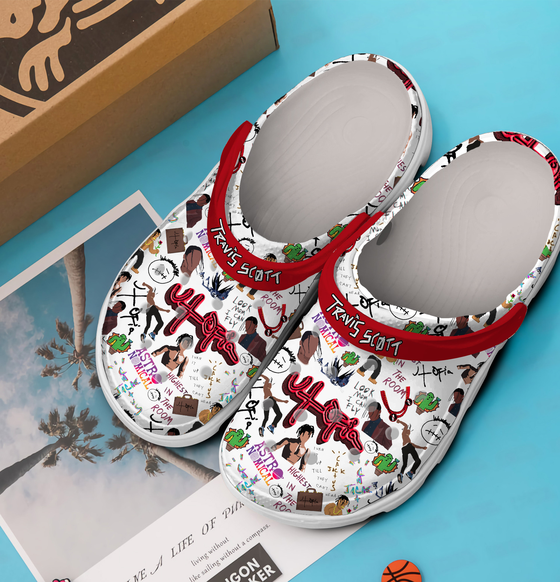 Merchidea Travis Scott Music Crocs Crocband Clogs Shoes Comfortable For Men Women and Kids