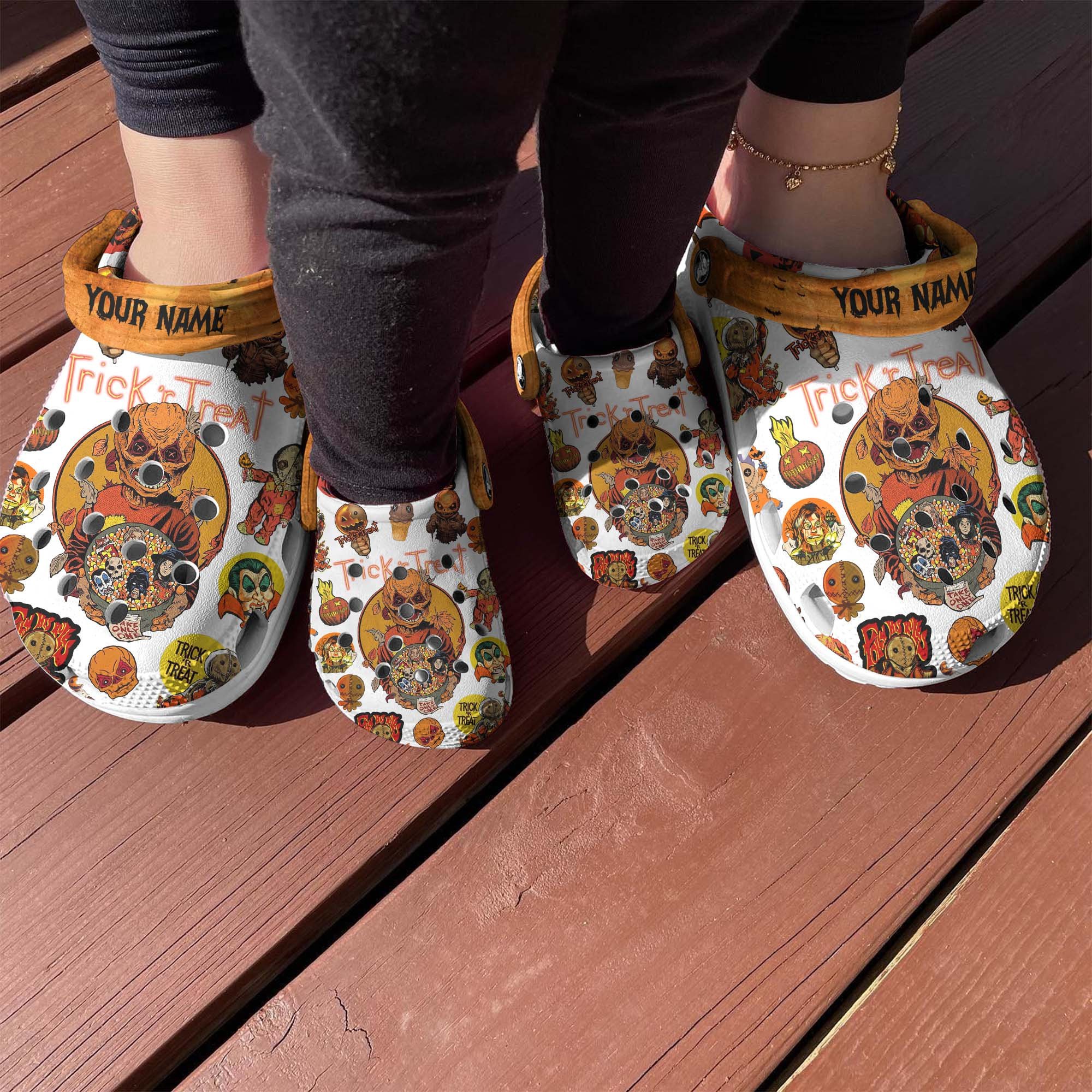 Merchidea Trick Or Treat Crocs Crocband Clogs Shoes Comfortable For Men Women and Kids