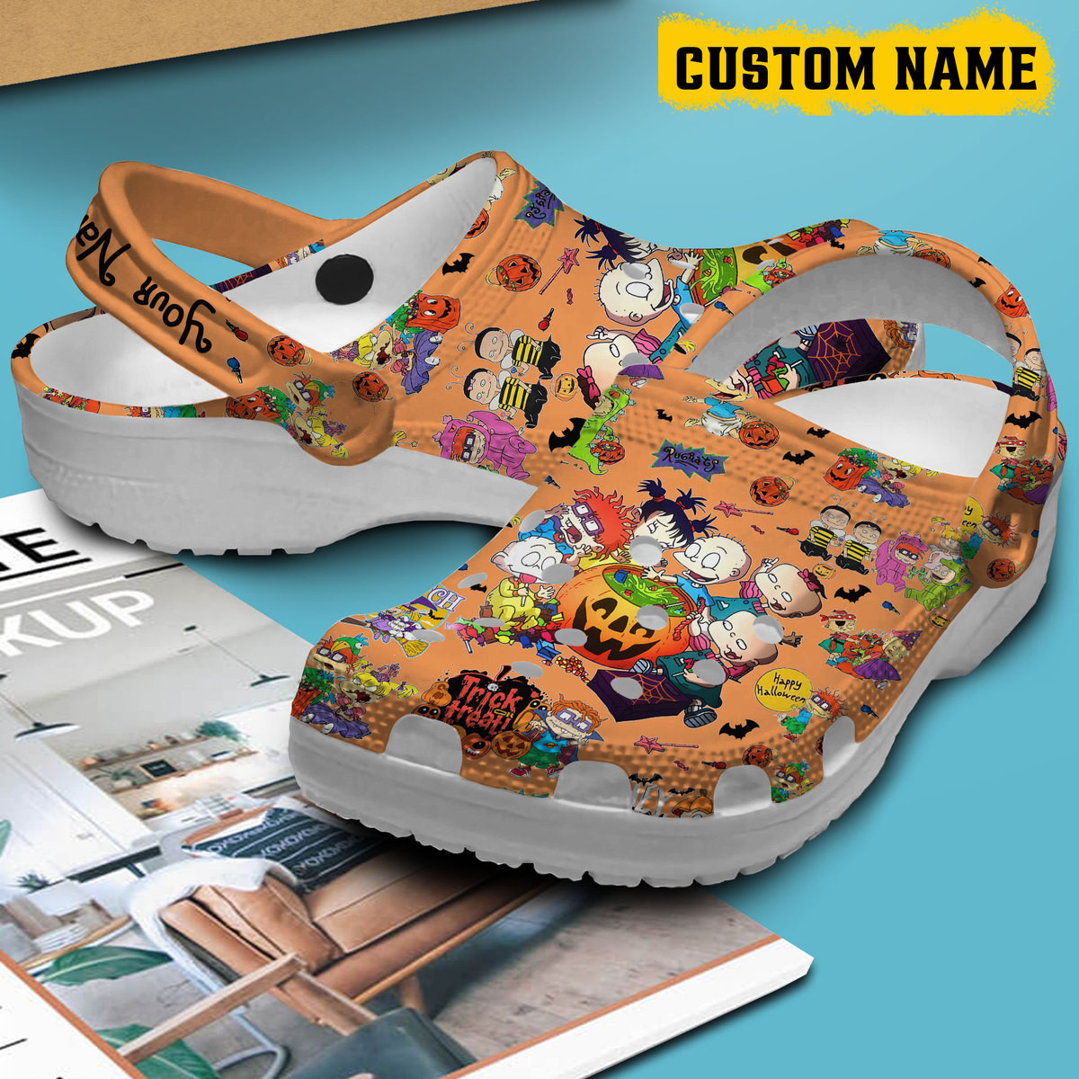 Merchidea Trick Or Treat Halloween Game Crocs Crocband Clogs Shoes Comfortable For Men Women and Kids