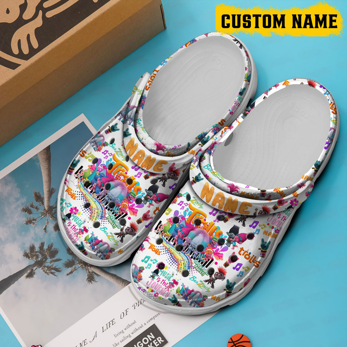 Merchidea Trolls Cartoon Crocs Crocband Clogs Shoes Comfortable For Men Women and Kids