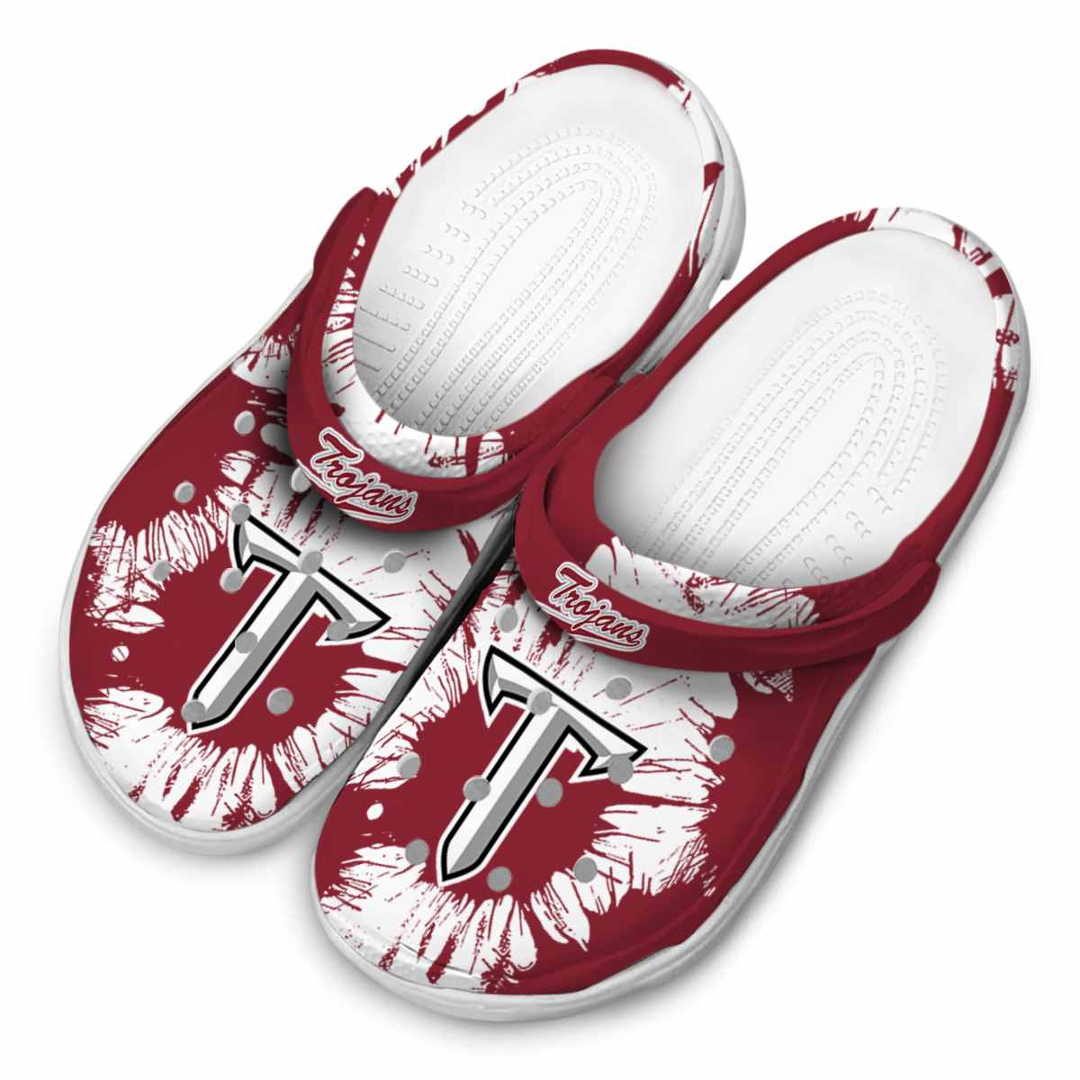 Merchidea Troy Trojans NCAA Sport Crocs Crocband Clogs Shoes Comfortable For Men Women and Kids