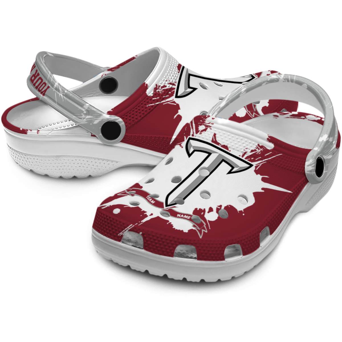 Merchidea Troy Trojans NCAA Sport Crocs Crocband Clogs Shoes Comfortable For Men Women and Kids