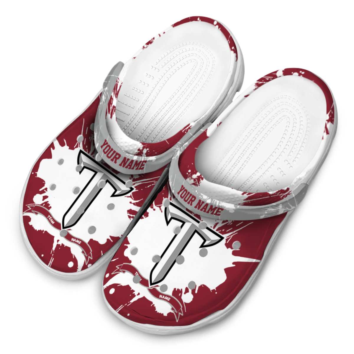 Merchidea Troy Trojans NCAA Sport Crocs Crocband Clogs Shoes Comfortable For Men Women and Kids