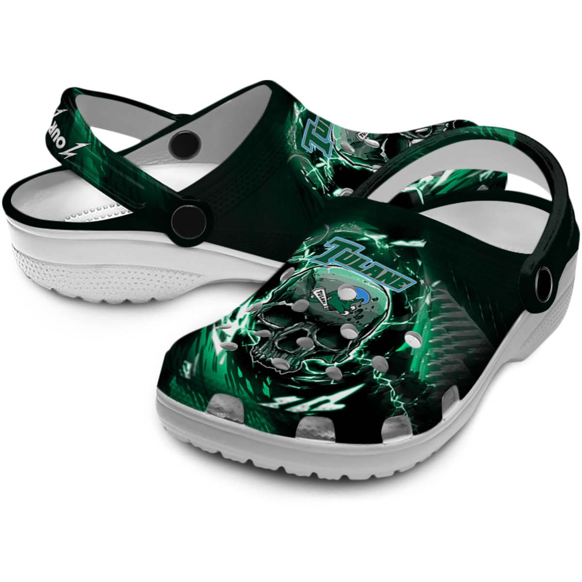 Merchidea Tulane Green Wave NCAA Sport Crocs Crocband Clogs Shoes Comfortable For Men Women and Kids