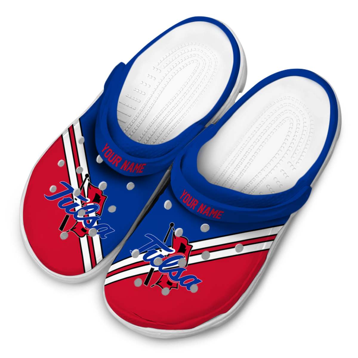 Merchidea Tulsa Golden Hurricane NCAA Sport Crocs Crocband Clogs Shoes Comfortable For Men Women and Kids