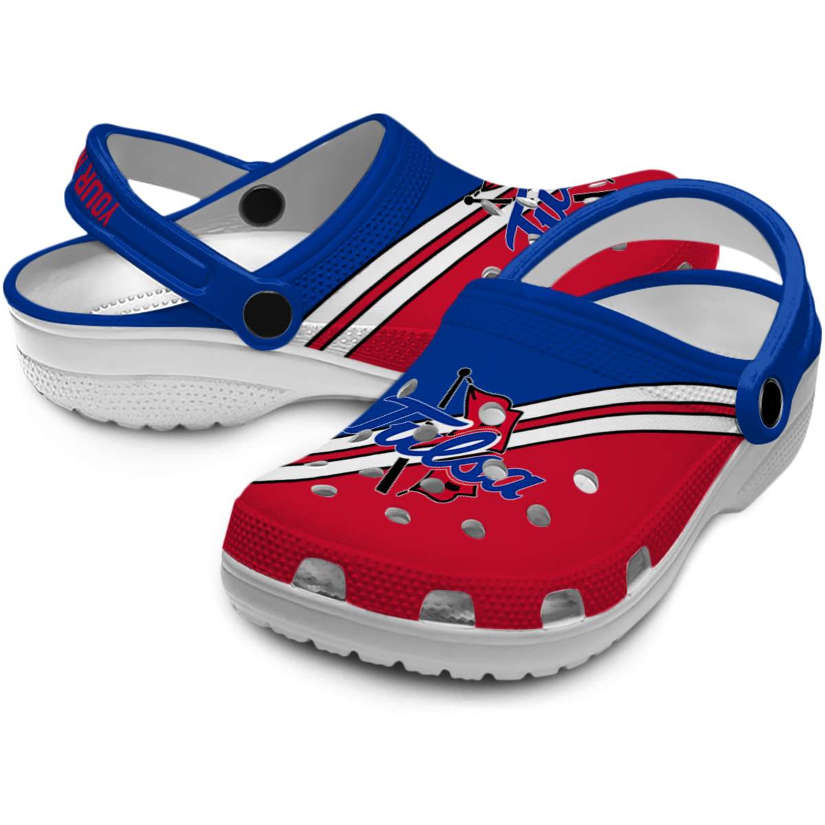 Merchidea Tulsa Golden Hurricane NCAA Sport Crocs Crocband Clogs Shoes Comfortable For Men Women and Kids