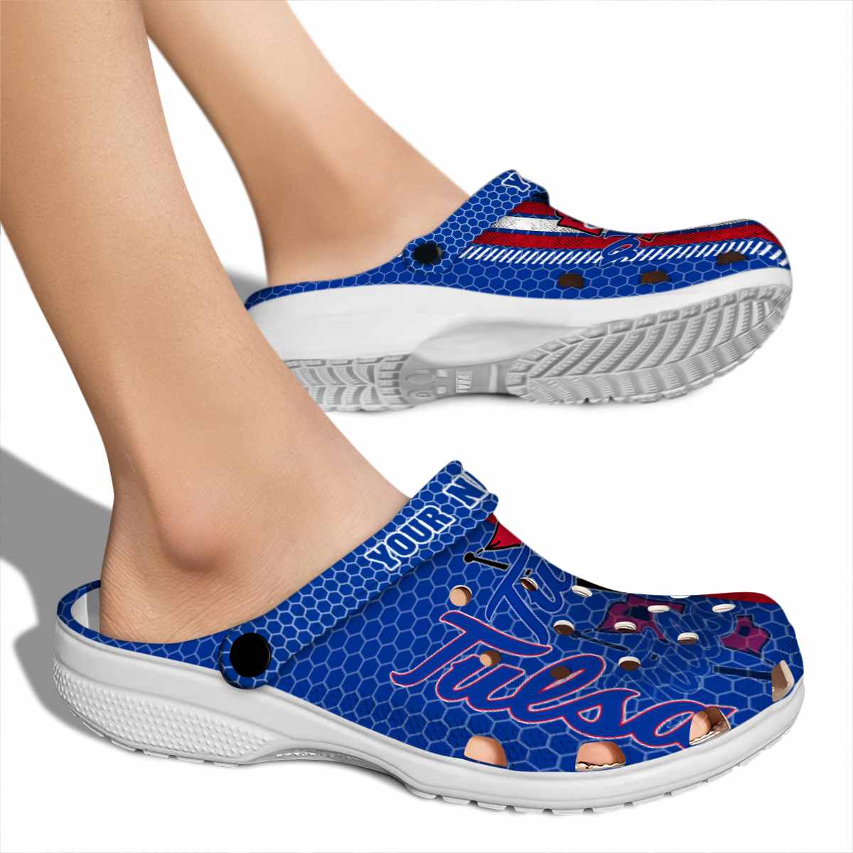 Merchidea Tulsa Golden Hurricane NCAA Sport Crocs Crocband Clogs Shoes Comfortable For Men Women and Kids