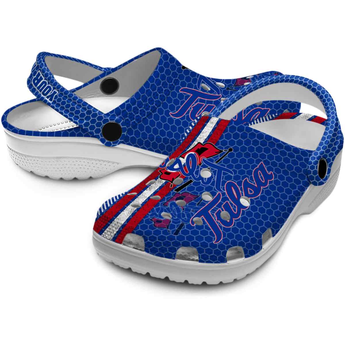 Merchidea Tulsa Golden Hurricane NCAA Sport Crocs Crocband Clogs Shoes Comfortable For Men Women and Kids