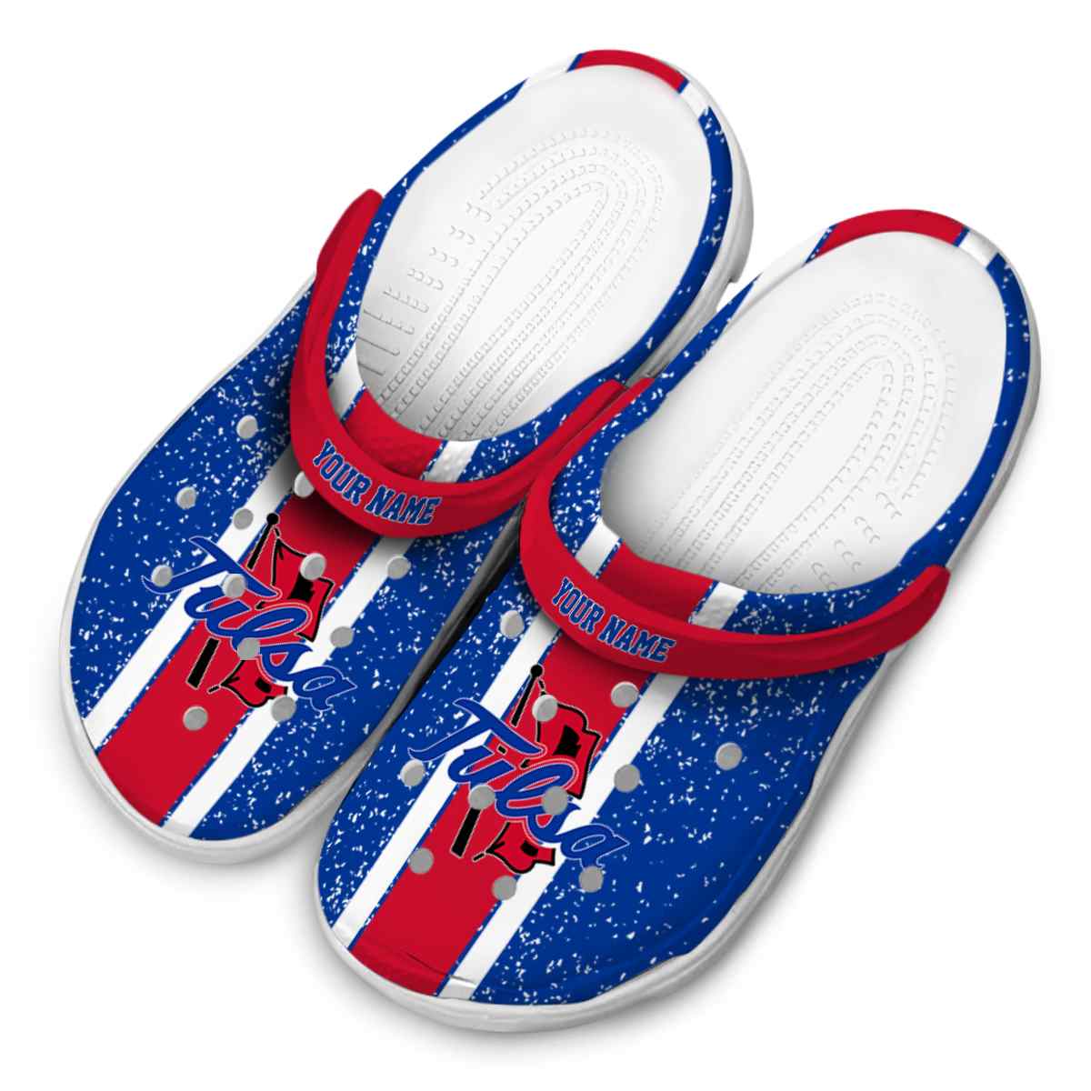 Merchidea Tulsa Golden Hurricane NCAA Sport Crocs Crocband Clogs Shoes Comfortable For Men Women and Kids