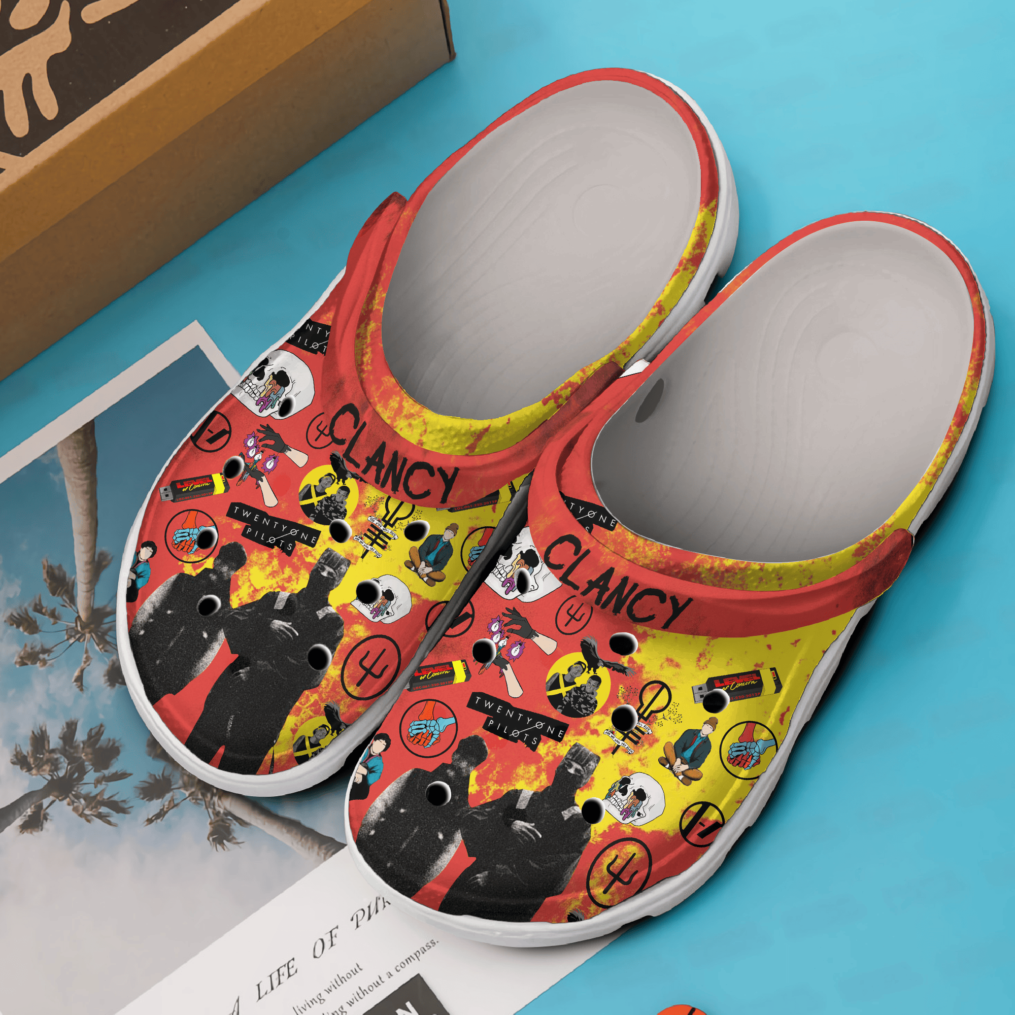 Merchidea Twenty One Pilots Music Crocs Crocband Clogs Shoes Comfortable For Men Women and Kids