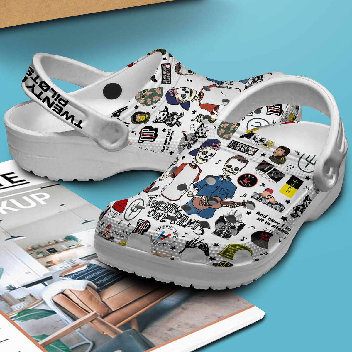 Merchidea Twenty One Pilots Music Crocs Crocband Clogs Shoes Comfortable For Men Women and Kids