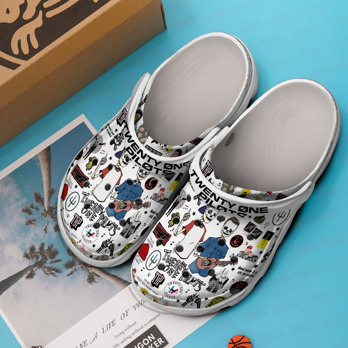 Merchidea Twenty One Pilots Music Crocs Crocband Clogs Shoes Comfortable For Men Women and Kids