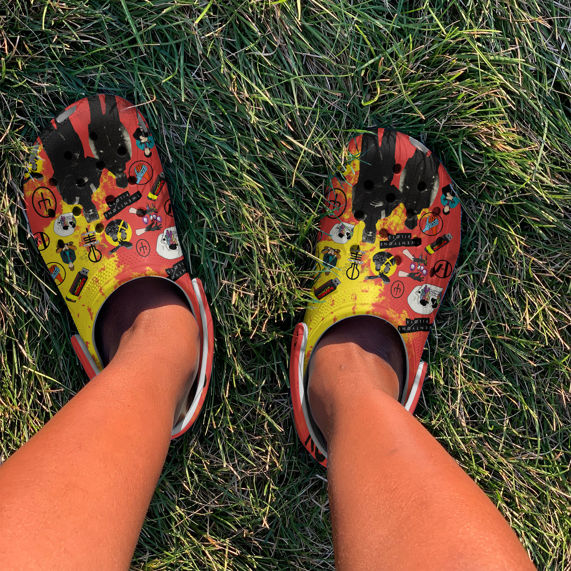 Merchidea Twenty One Pilots Music Crocs Crocband Clogs Shoes Comfortable For Men Women and Kids