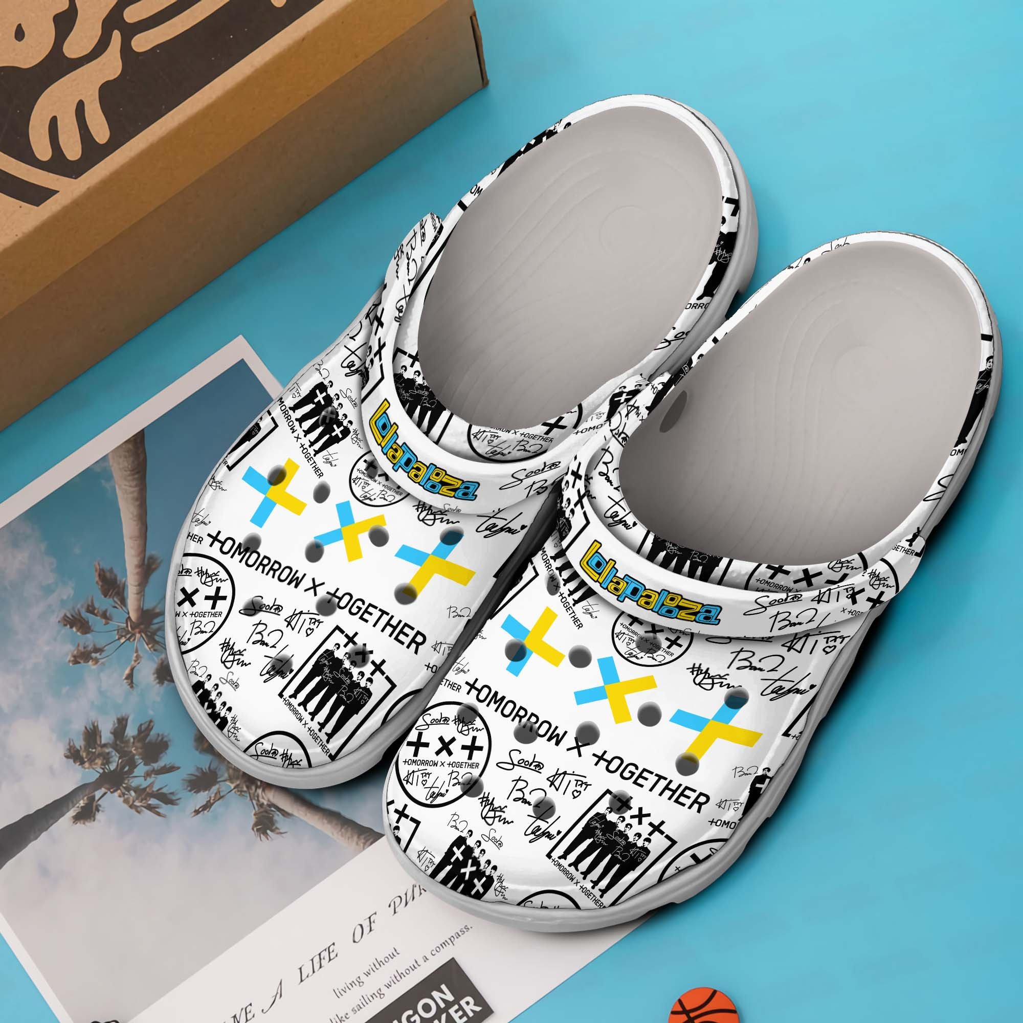 Merchidea TXT Tomorrow x Together Lollapalooza Music Crocs Crocband Clogs Shoes Comfortable For Men Women and Kids