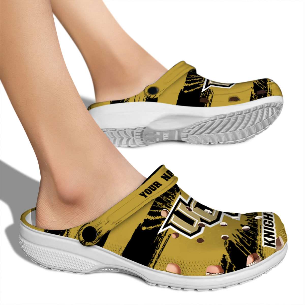 Merchidea UCF Knights NCAA Sport Crocs Crocband Clogs Shoes Comfortable For Men Women and Kids