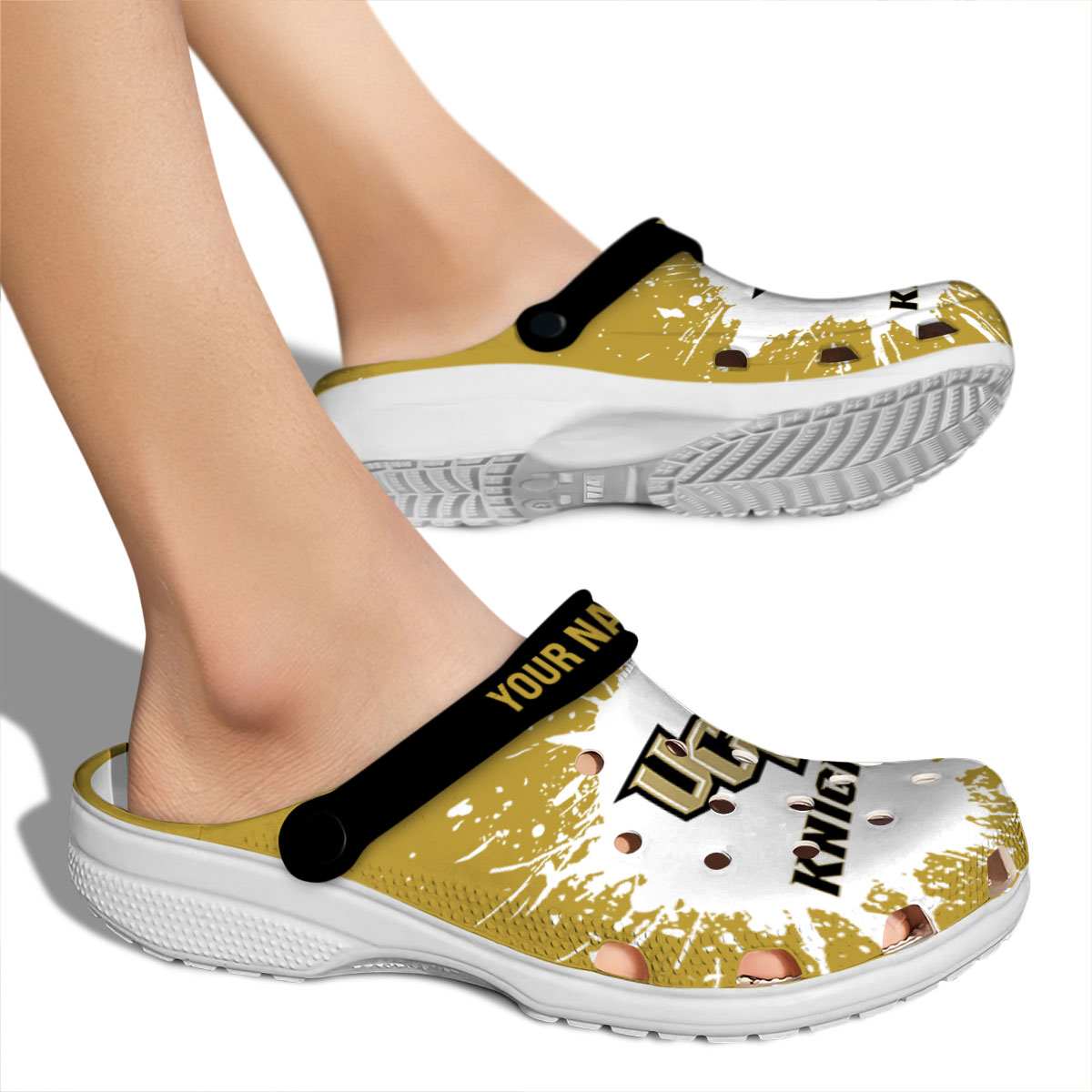 Merchidea UCF Knights NCAA Sport Crocs Crocband Clogs Shoes Comfortable For Men Women and Kids