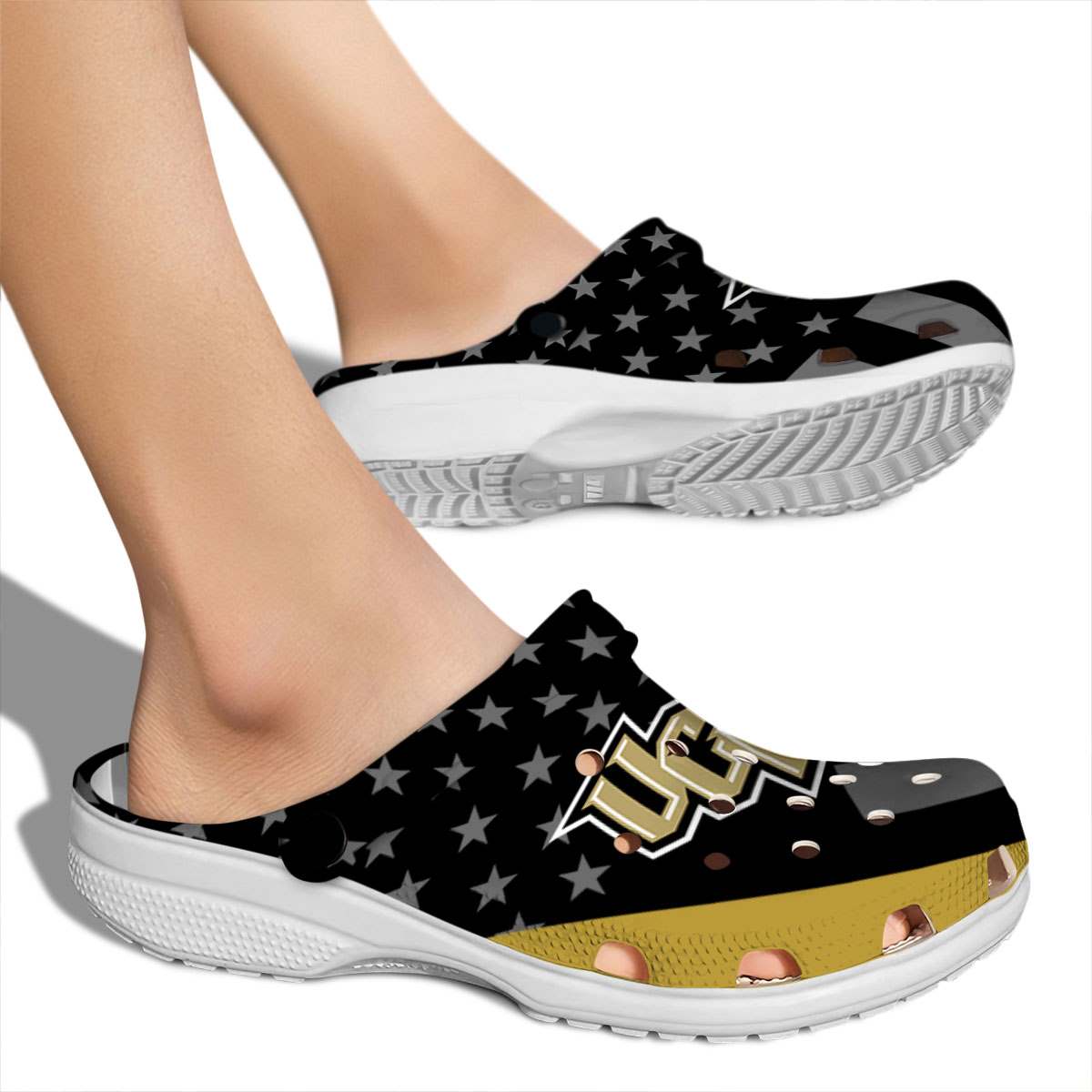 Merchidea UCF Knights NCAA Sport Crocs Crocband Clogs Shoes Comfortable For Men Women and Kids