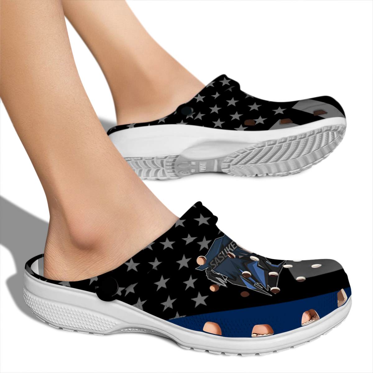 Merchidea Uchiha Sasuke Naruto Anime Crocs Crocband Clogs Shoes Comfortable For Men Women and Kids