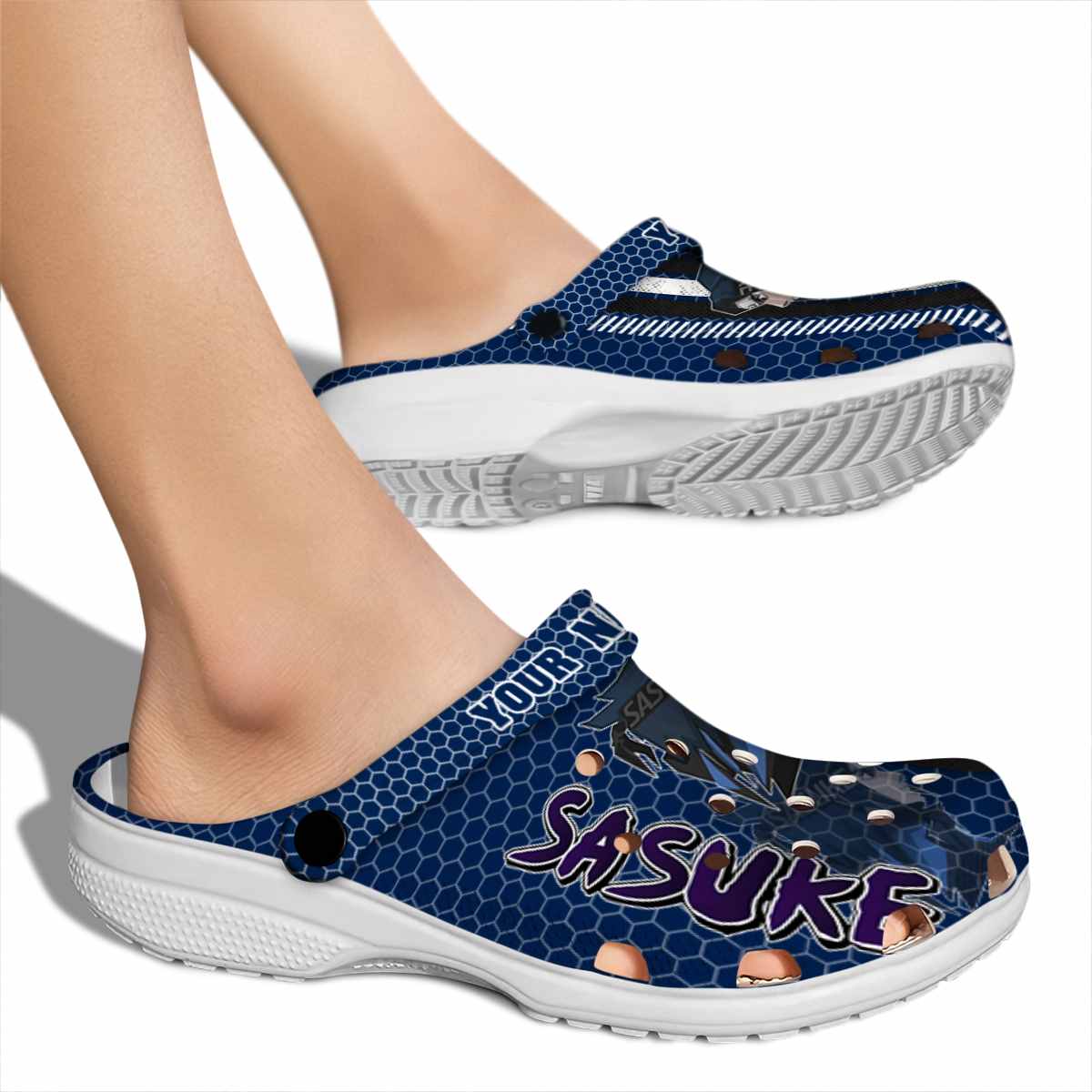 Merchidea Uchiha Sasuke Naruto Anime Crocs Crocband Clogs Shoes Comfortable For Men Women and Kids