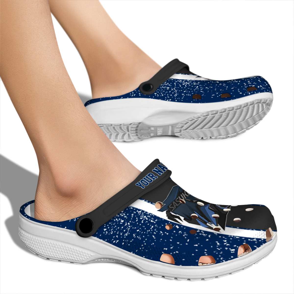 Merchidea Uchiha Sasuke Naruto Anime Crocs Crocband Clogs Shoes Comfortable For Men Women and Kids