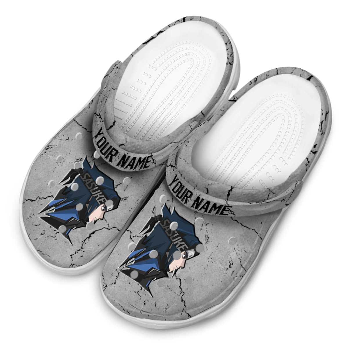 Merchidea Uchiha Sasuke Naruto Anime Crocs Crocband Clogs Shoes Comfortable For Men Women and Kids