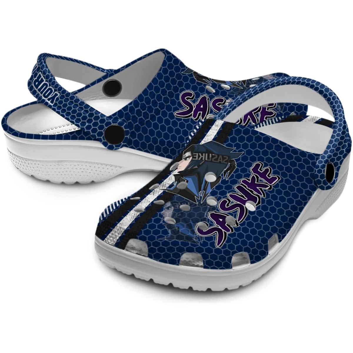 Merchidea Uchiha Sasuke Naruto Anime Crocs Crocband Clogs Shoes Comfortable For Men Women and Kids
