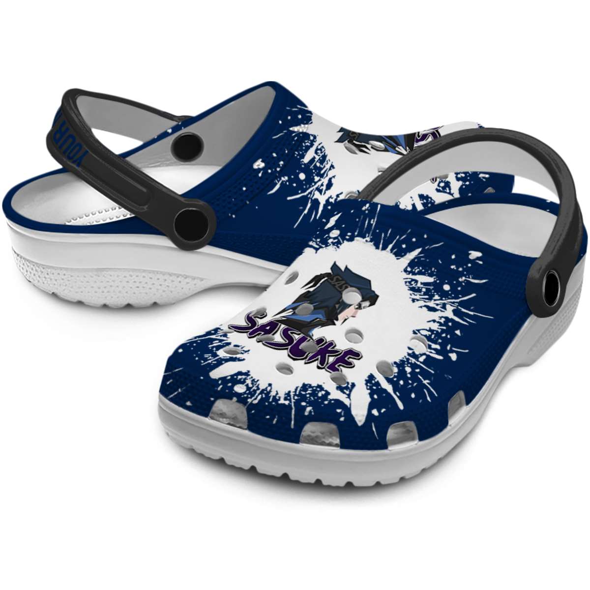 Merchidea Uchiha Sasuke Naruto Anime Crocs Crocband Clogs Shoes Comfortable For Men Women and Kids