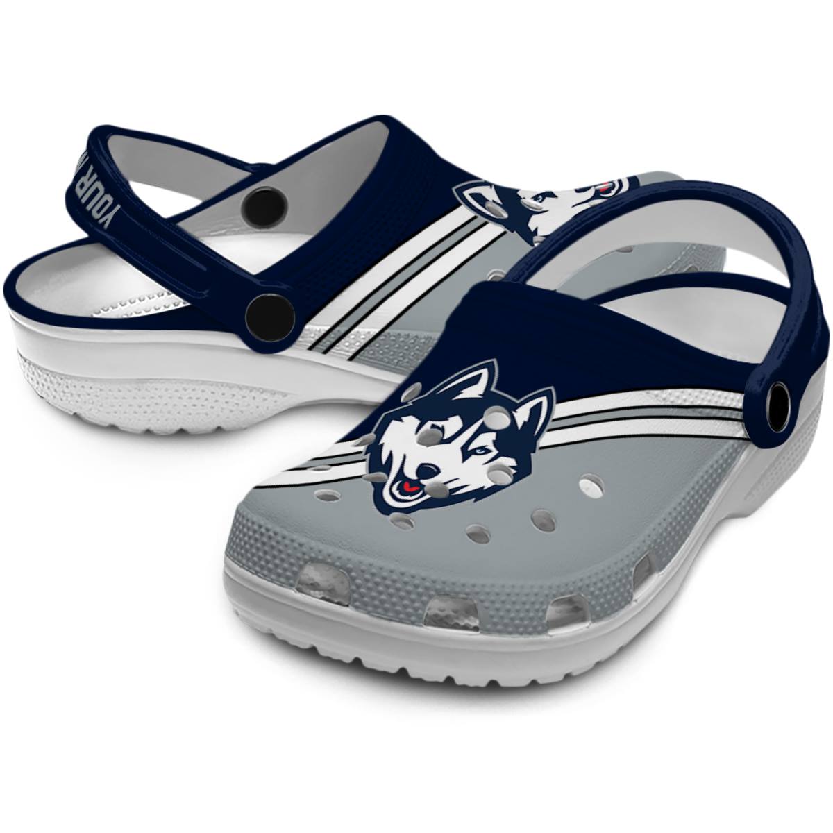 Merchidea UConn Huskies NCAA Sport Crocs Crocband Clogs Shoes Comfortable For Men Women and Kids
