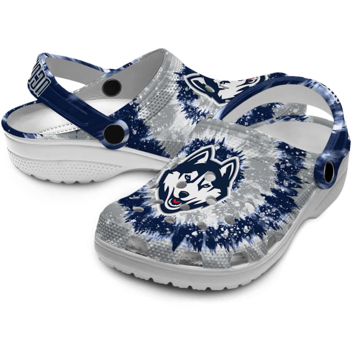 Merchidea UConn Huskies NCAA Sport Crocs Crocband Clogs Shoes Comfortable For Men Women and Kids