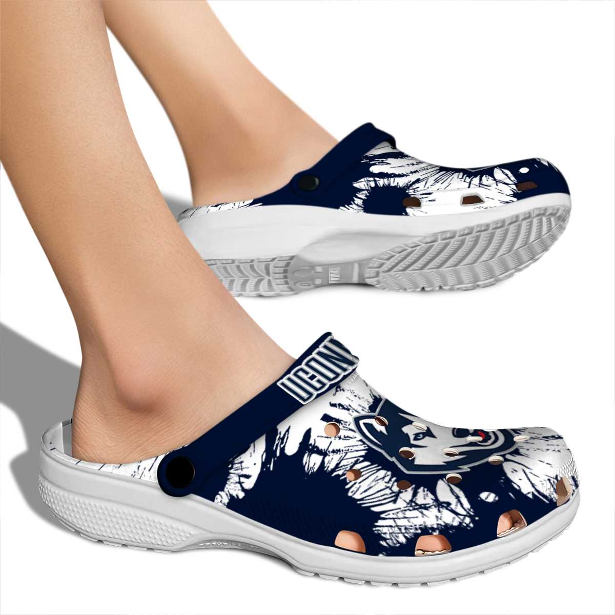 Merchidea UConn Huskies NCAA Sport Crocs Crocband Clogs Shoes Comfortable For Men Women and Kids