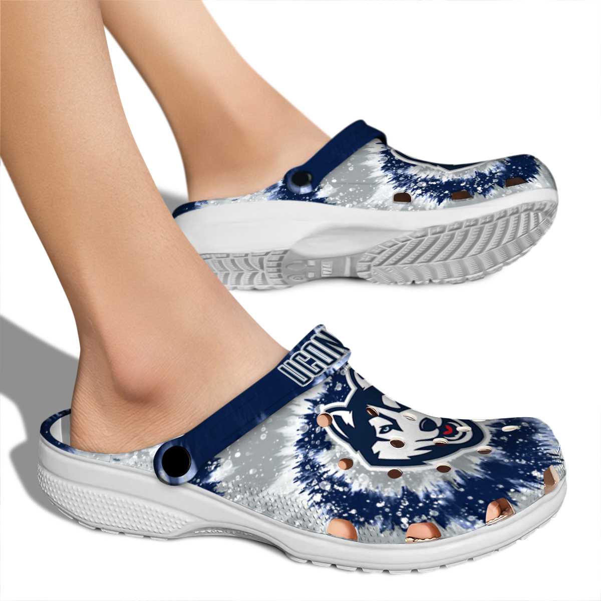 Merchidea UConn Huskies NCAA Sport Crocs Crocband Clogs Shoes Comfortable For Men Women and Kids