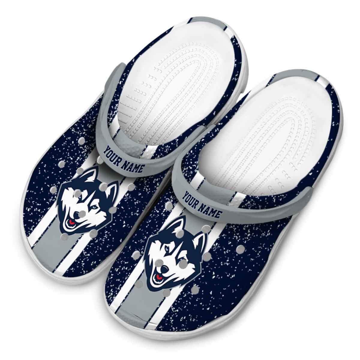 Merchidea UConn Huskies NCAA Sport Crocs Crocband Clogs Shoes Comfortable For Men Women and Kids