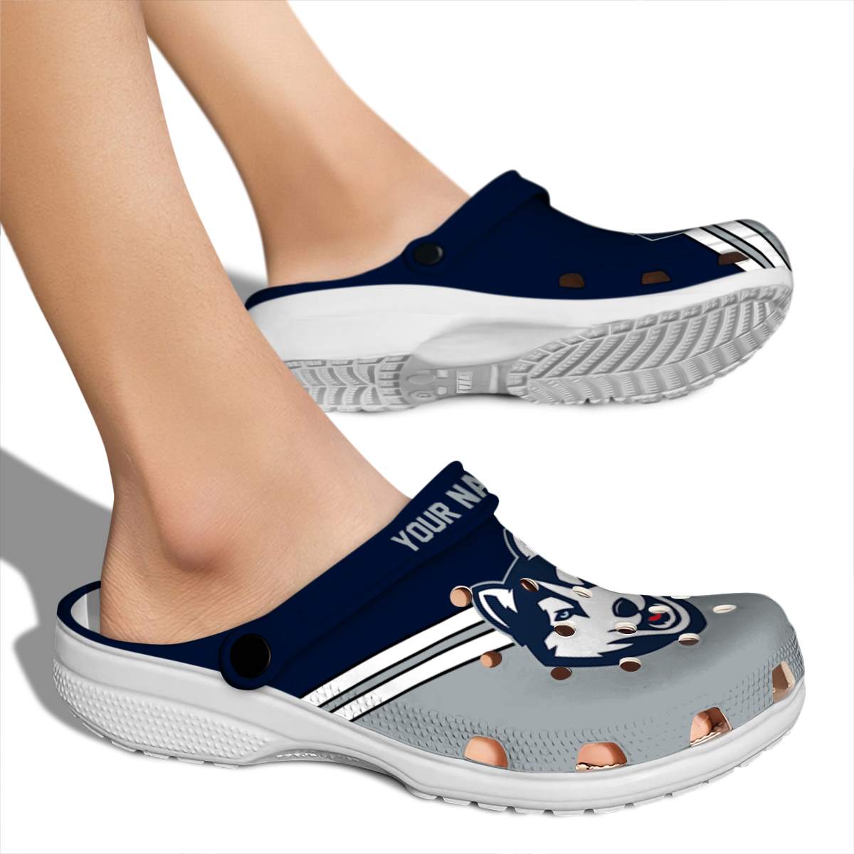 Merchidea UConn Huskies NCAA Sport Crocs Crocband Clogs Shoes Comfortable For Men Women and Kids
