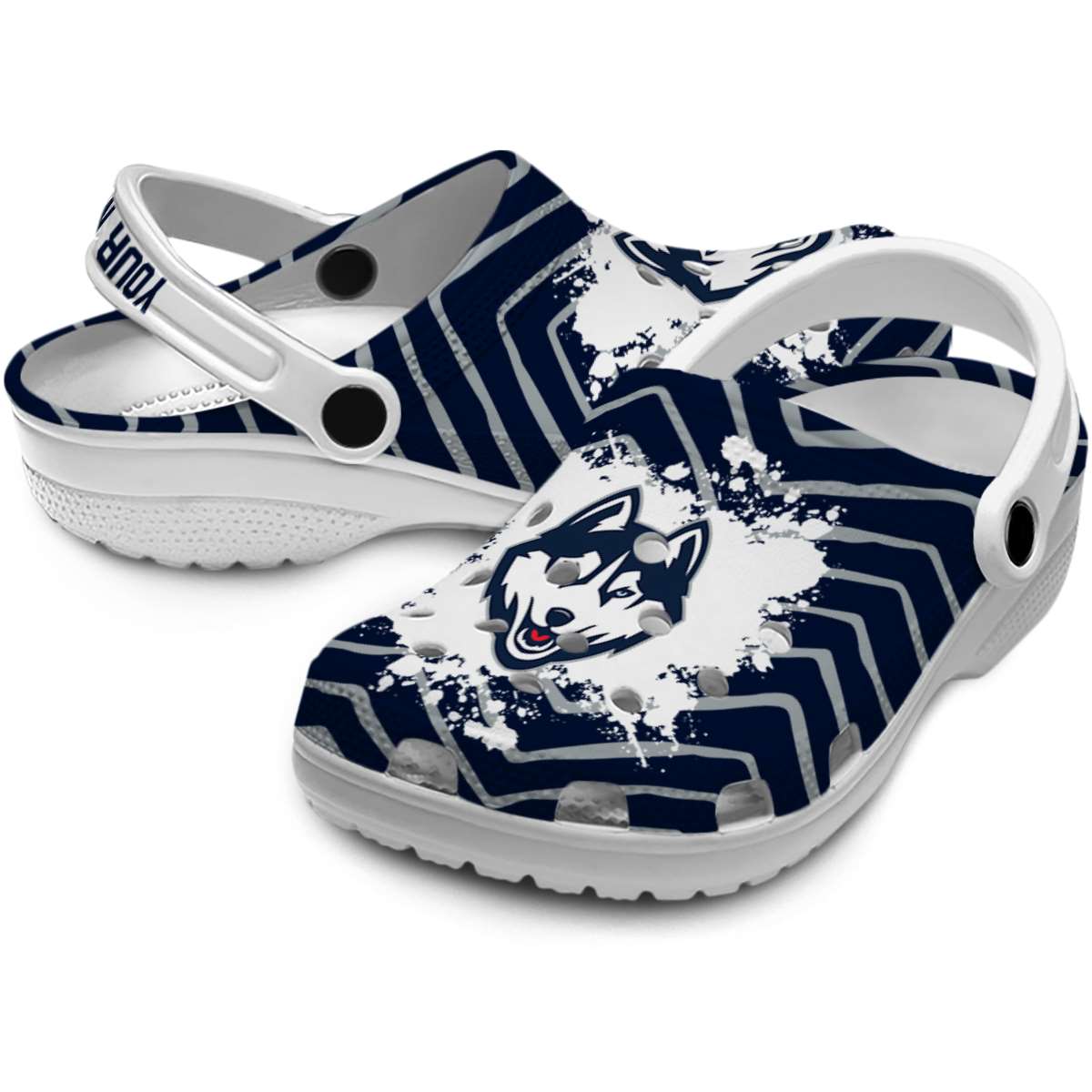 Merchidea UConn Huskies NCAA Sport Crocs Crocband Clogs Shoes Comfortable For Men Women and Kids