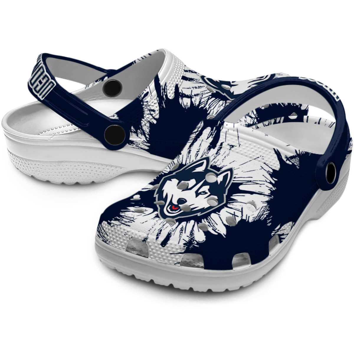 Merchidea UConn Huskies NCAA Sport Crocs Crocband Clogs Shoes Comfortable For Men Women and Kids