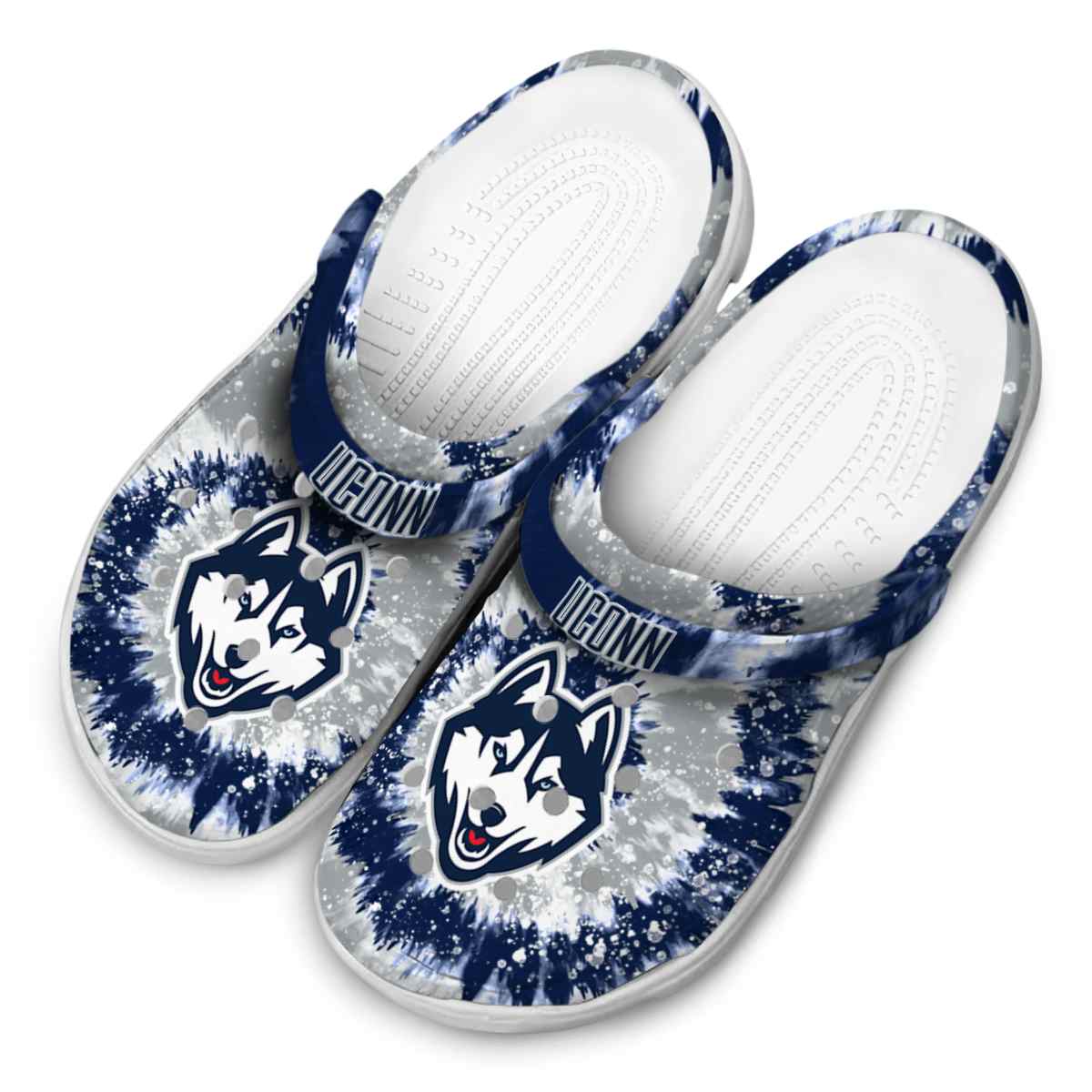 Merchidea UConn Huskies NCAA Sport Crocs Crocband Clogs Shoes Comfortable For Men Women and Kids