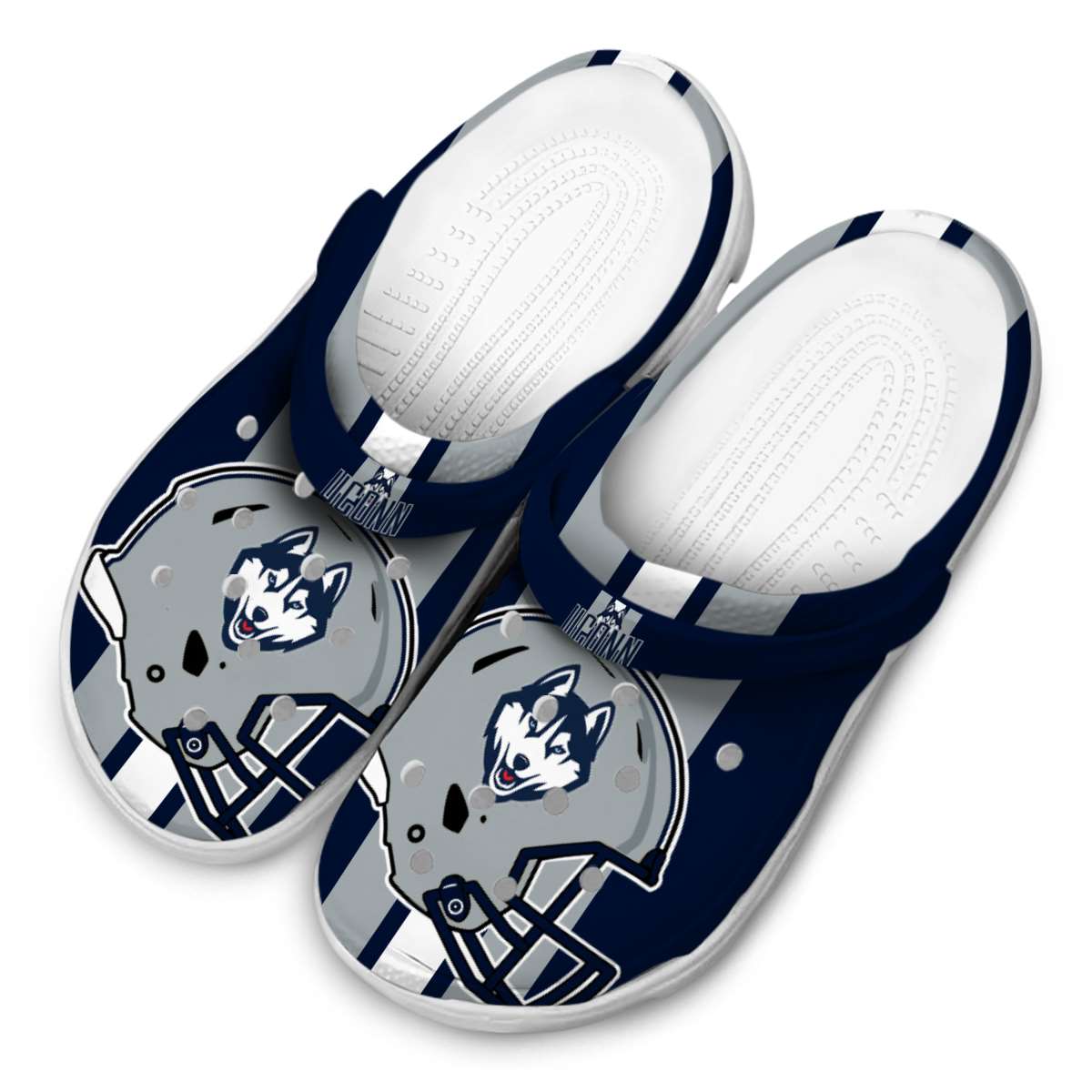 Merchidea UConn Huskies NCAA Sport Crocs Crocband Clogs Shoes Comfortable For Men Women and Kids