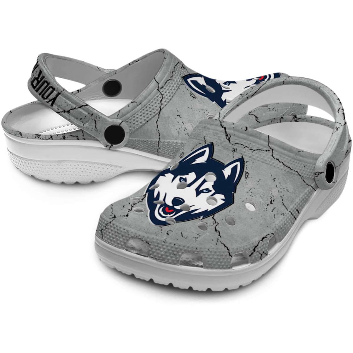 Merchidea UConn Huskies NCAA Sport Crocs Crocband Clogs Shoes Comfortable For Men Women and Kids