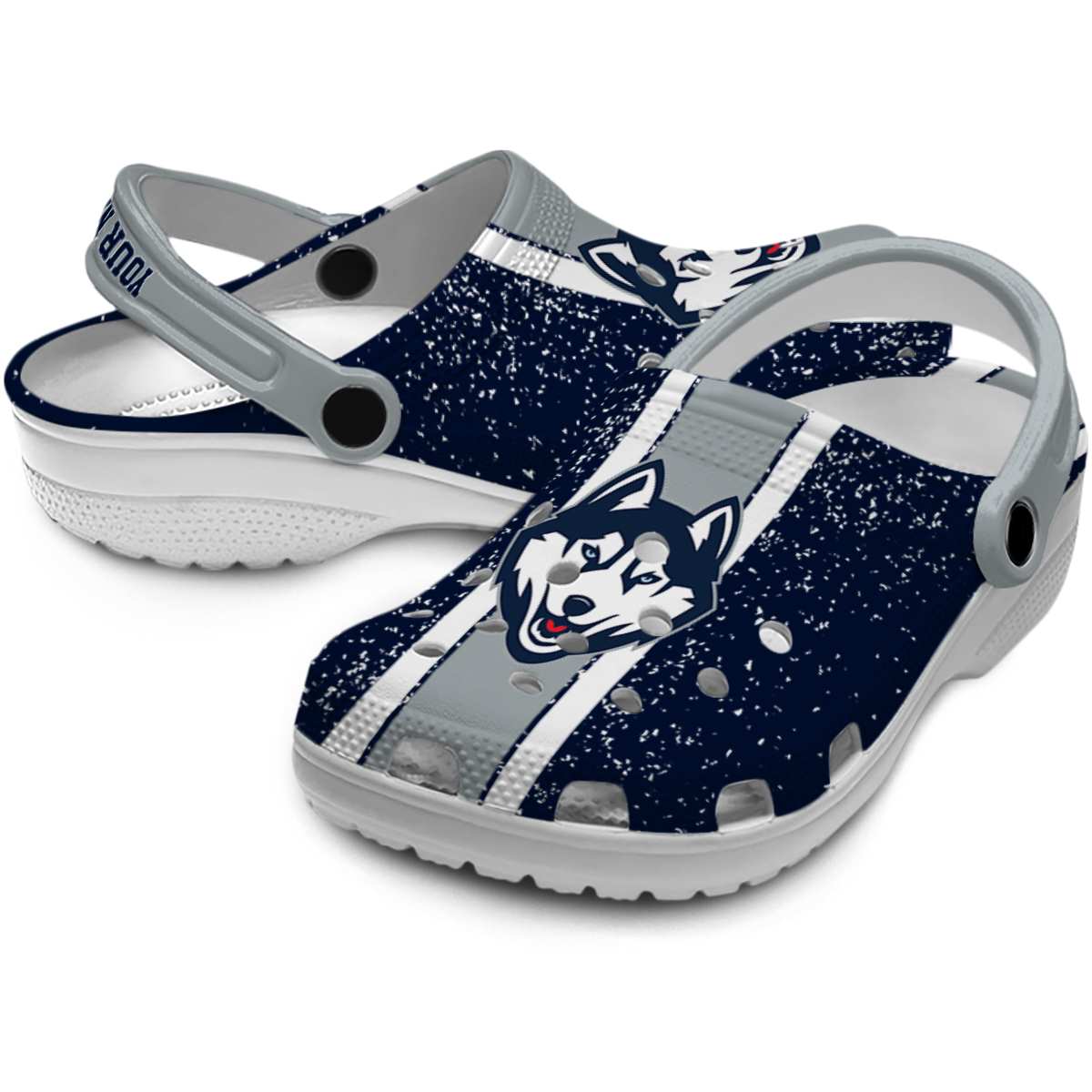Merchidea UConn Huskies NCAA Sport Crocs Crocband Clogs Shoes Comfortable For Men Women and Kids