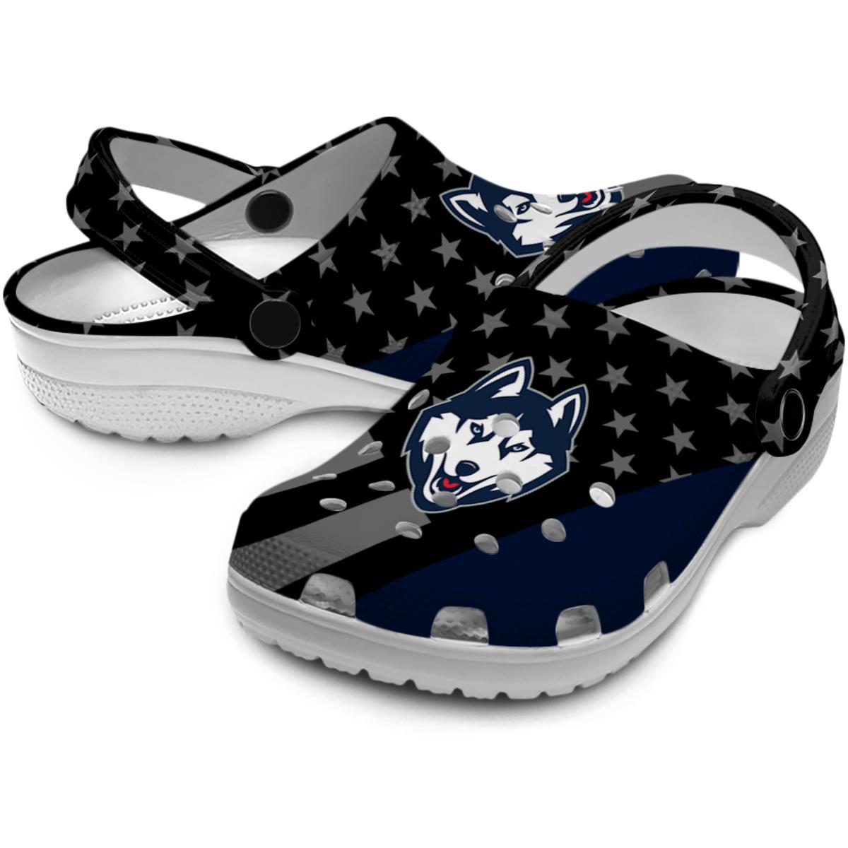 Merchidea UConn Huskies NCAA Sport Crocs Crocband Clogs Shoes Comfortable For Men Women and Kids