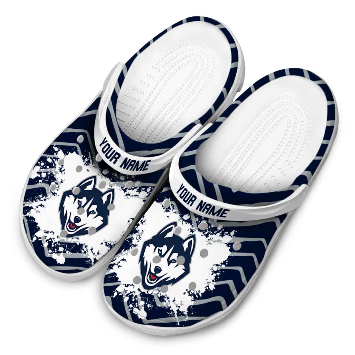 Merchidea UConn Huskies NCAA Sport Crocs Crocband Clogs Shoes Comfortable For Men Women and Kids