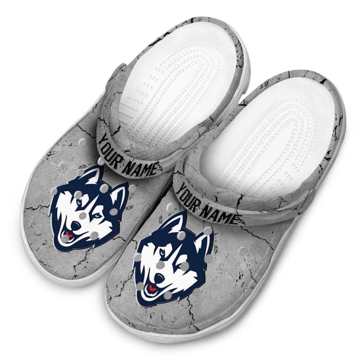 Merchidea UConn Huskies NCAA Sport Crocs Crocband Clogs Shoes Comfortable For Men Women and Kids